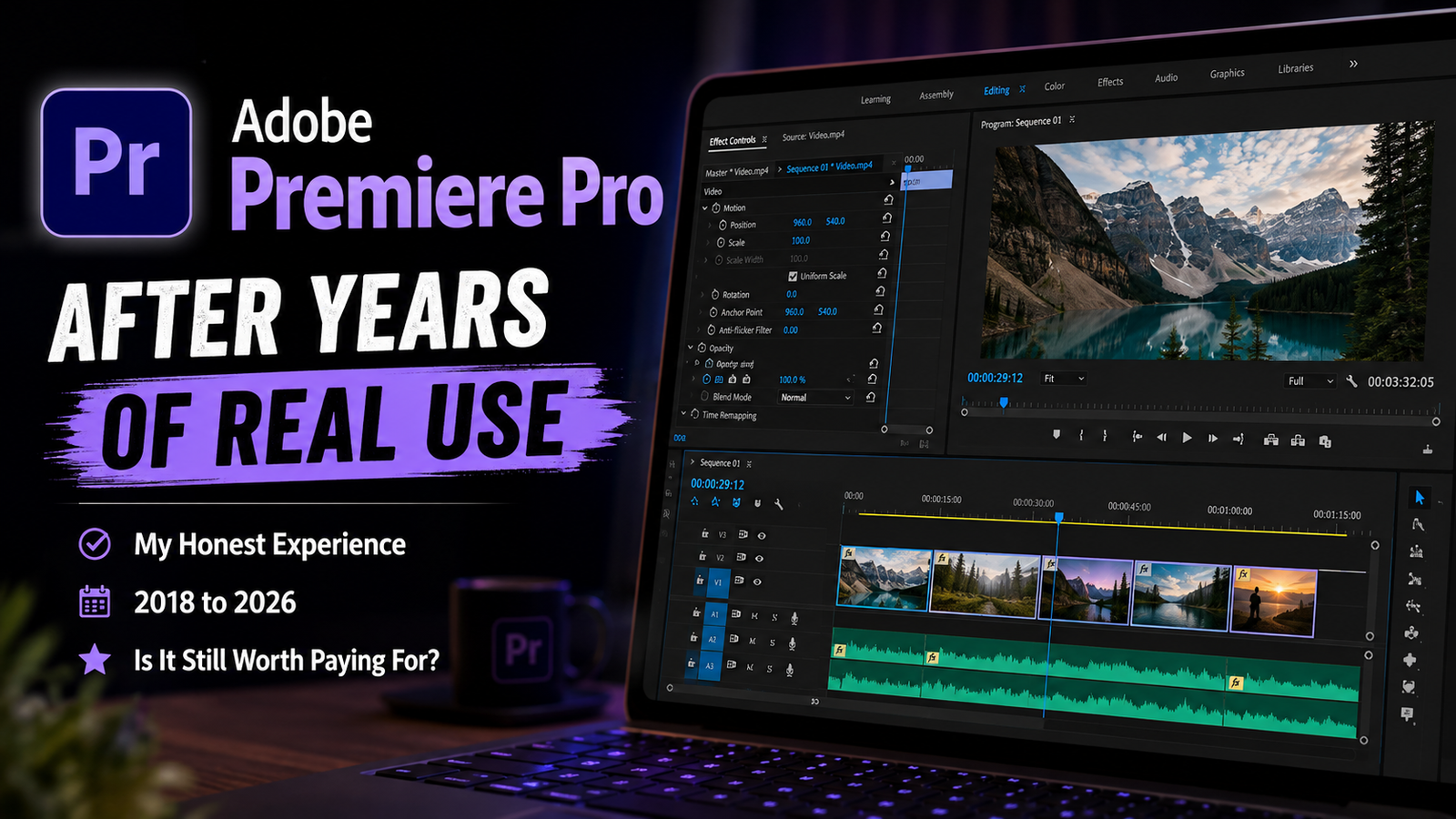 Adobe Premiere Pro editing interface showing a video editing timeline