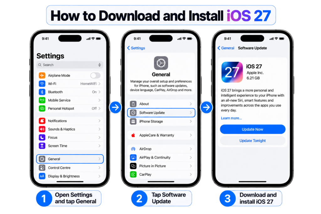 How to download and install iOS 27 on iPhone