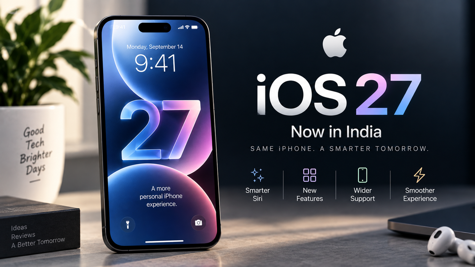 iOS 27 release date in India shown on a modern iPhone